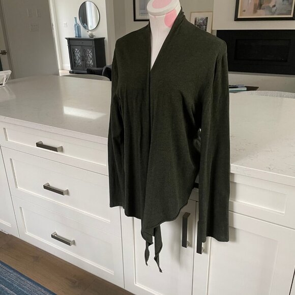 Movement Rayon & Organic Cotton Open Cardigan Worn Several Ways Olive Grn Sz XL - Picture 4 of 10
